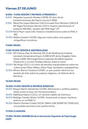 XII Jornadas de papirología